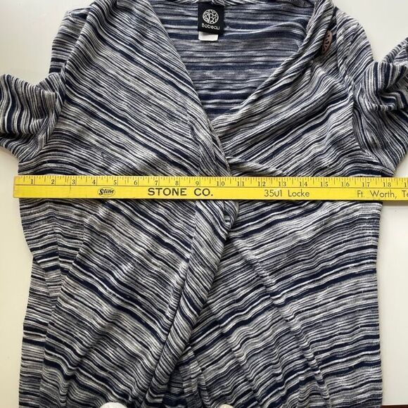 Bobeau Women's Soft Cover-Up Overlap Top Jacket Navy Blue Medium - Picture 4 of 8